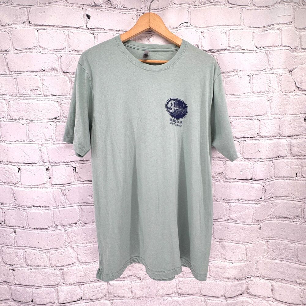 Litchfield Beach Tee Shirt Unisex XL Light Green Fish "No Bad Days" Lightweight